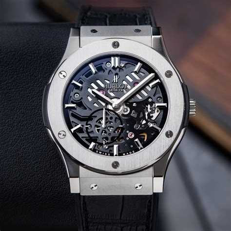 hublot classic fusion ultra thin skeleton titanium price|hublot classic fusion automatic watch.